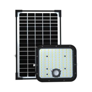 LED ηλιακός προβολέας sensor 30W ψυχρό λευκό 6400K με μαύρο σώμα και χειριστήριο LiFe PO4 V-TAC – 10311