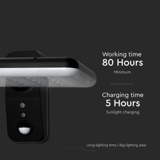 Επιτοίχιο Φωτιστικό LED 15W 4000K Ηλιακό με Ανιχνευτή Μαύρου Χρώματος IP65 V-TAC  – 10315