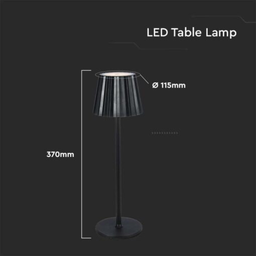 LED φωτιστικό γραφείου 1.5W επαναφορτιζόμενο 3σε1 CCT με μαύρο σώμα dimmable V-TAC – 10325