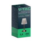 LED Επαναφορτιζόμενο Πορτατιφ 3W CCT Νίκελ Ματ Dimmable Αφής IP54 V-TAC – 10327