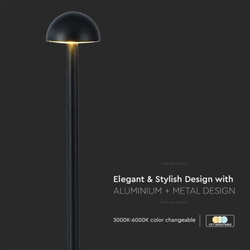 Φωτιστικό Γραφείου LED 1.6W Eπαναφορτιζόμενο Mαύρο Χρώματος Dimmable V-TAC – 10328