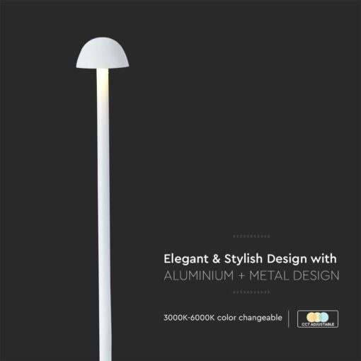 Φωτιστικό γραφείου LED 1.6W επαναφορτιζόμενο CCT Λευκού Χρώματος Dimmable V-TAC – 10329