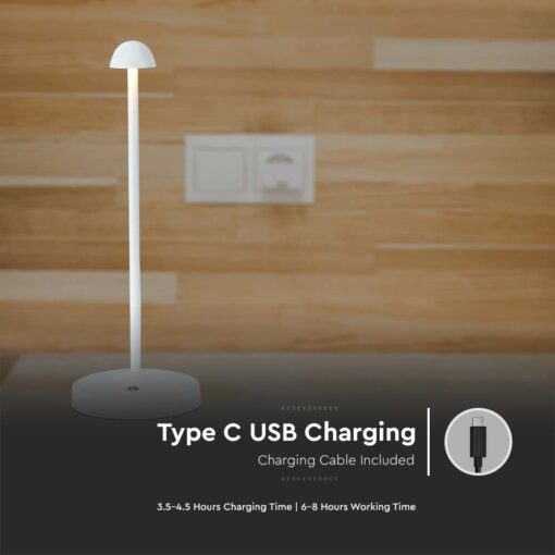 Φωτιστικό γραφείου LED 1.6W επαναφορτιζόμενο CCT Λευκού Χρώματος Dimmable V-TAC – 10329