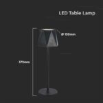 LED φωτιστικό γραφείου 1.5W επαναφορτιζόμενο 3σε1 CCT με μαύρο σώμα dimmable V-TAC – 10330