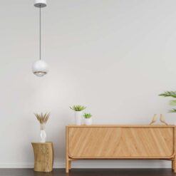 LED κρεμαστό φωτιστικό οροφής σφαίρα 6W 3000K θερμό λευκό με λευκό σώμα V-TAC – 10342