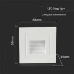 Xωνευτό Φωτιστικό Σκάλας LED 3W 3000K IP65 Λευκού Χρώματος V-TAC – 10376