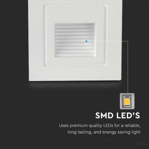 Xωνευτό Φωτιστικό Σκάλας LED 3W 3000K IP65 Λευκού Χρώματος V-TAC – 10376