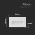 Χωνευτό Φωτιστικό Σκάλας LED 3W 3000K IP65 Λευκού Χρώματος V-TAC – 10378