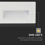 Χωνευτό Φωτιστικό Σκάλας LED 3W 3000K IP65 Λευκού Χρώματος V-TAC – 10378