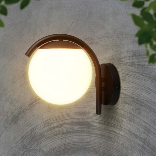 Επιτοίχιο αδιάβροχο φωτιστικό 1xE27 με μαύρο και opal σώμα V-TAC – 10420