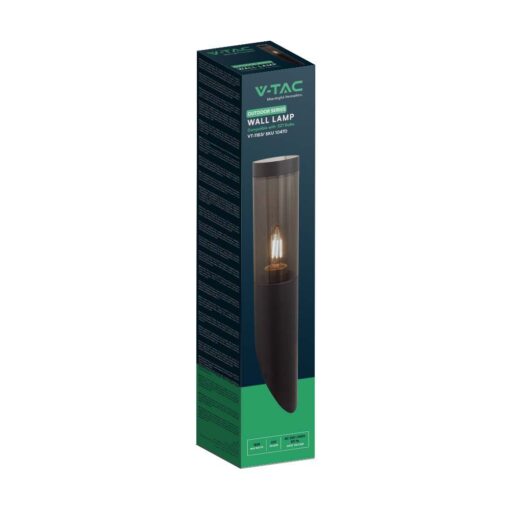 Επιτοίχιο φωτιστικό 1xE27 Μαύρου Χρώματος IP44 V-TAC – 10470