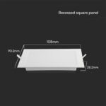 3W LED Panel V-TAC SAMSUNG Chip Χωνευτό Τετράγωνο 9x9cm 330lm 3000K V-TAC – 104771