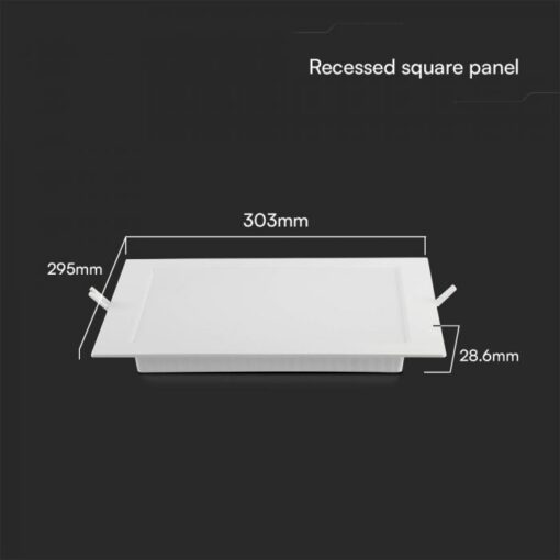 24W LED SAMSUNG Chip Panel Τετράγωνο 30x30cm Χωνευτό 2500lm Θερμό 3000K VTAC – 104891