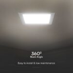24W LED SAMSUNG Chip Panel Τετράγωνο 30x30cm Χωνευτό 2500lm Θερμό 3000K VTAC – 104891