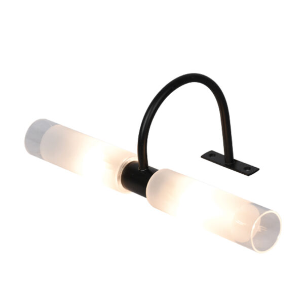 InLight Επιτοίχιο φωτιστικό από μαύρο μέταλλο και αμμοβολή γυαλί (1049-Μαύρο)