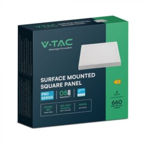 6W LED SAMSUNG Chip Panel Τετράγωνο 12x12cm Επιφανειακό 660lm 6400K VTAC – 104941