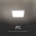 6W LED SAMSUNG Chip Panel Τετράγωνο 12x12cm Επιφανειακό 660lm 6400K VTAC – 104941