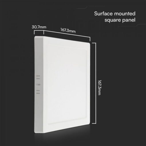 12W LED SAMSUNG Chip Panel Τετράγωνο 17x17cm Επιφανειακό 1200lm 4000K VTAC – 104961