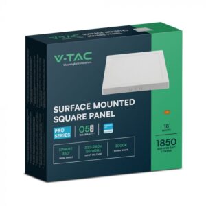 18W LED SAMSUNG Chip Panel Τετράγωνο Επιφανειακό 1850lm 3000K VTAC – 104981