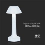 Φωτιστικό Γραφείου LED 1W Επαναφορτιζόμενο Dimmable Λευκού Χρώματος V-TAC – 10569