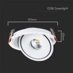 Φωτιστικό Oροφής Xωνευτό  COB 12W 3 σε 1 CCT Λευκού Χρώματος V-TAC – 10579