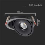 Φωτιστικό Oροφής Xωνευτό COB 30W 3 σε 1 CCT Μαύρου Χρώματος V-TAC – 10582