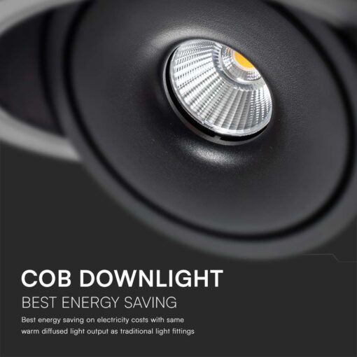 Φωτιστικό Oροφής Xωνευτό COB 30W 3 σε 1 CCT Μαύρου Χρώματος V-TAC – 10582