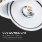 30W LED COB Downlight 3IN1 White Body V-TAC – 10583
