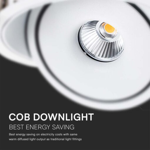 30W LED COB Downlight 3IN1 White Body V-TAC – 10583