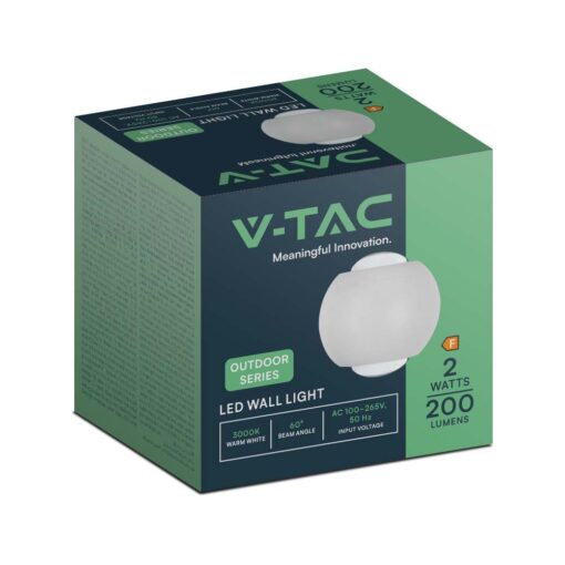 Απλίκα Up-Down LED 2W 4000K Λευκού Χρώματος V-TAC – 10587