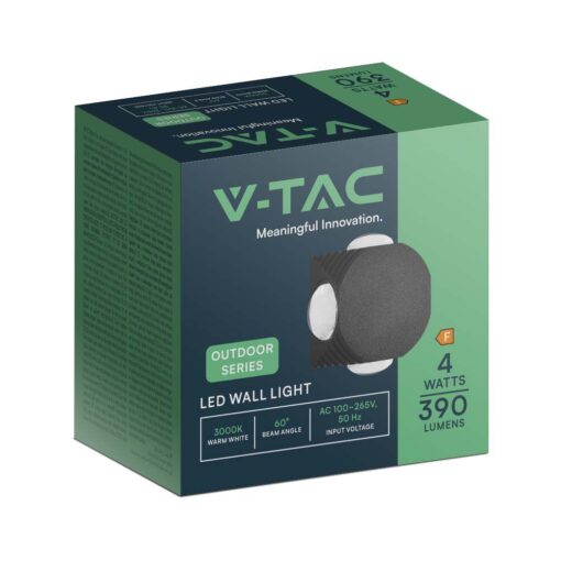 Απλίκα LED 4W 4000K Μαύρου Χρώματος V-TAC – 10590