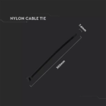 Δεματικό καλωδίων – tie wrap, 7.6 x 300mm σε μαύρο χρώμα,  συσκευασία 100 τεμαχίων V-TAC – 11178