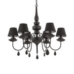 IDEAL LUX Κρεμαστό 6Φωτο Φωτιστικό BLANCHE 6xE14 Μαύρου Χρώματος – 111872