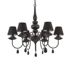IDEAL LUX Κρεμαστό 6Φωτο Φωτιστικό BLANCHE 6xE14 Μαύρου Χρώματος – 111872