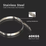 Ανοξείδωτο δεματικό καλωδίων 4.6 x 250mm συσκευασία 100 τεμαχίων V-TAC – 11189
