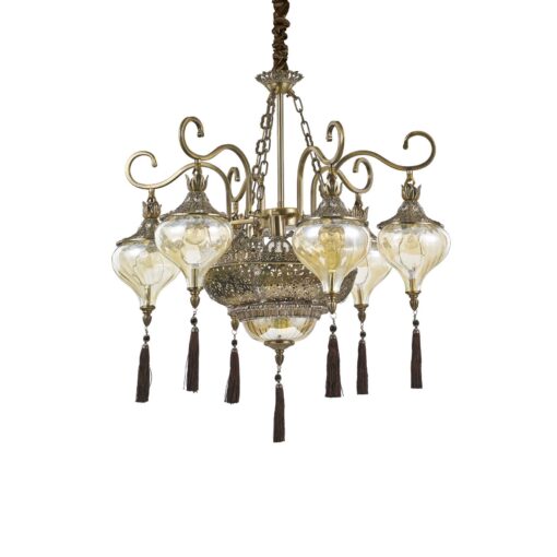 IDEAL LUX Κρεμαστό Φωτιστικό HAREM 9xE27 Χρυσού Χρώματος – 116006