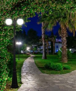 Επιδαπέδιο αδιάβροχο φωτιστικό κολώνα 2xE27 με μαύρο και opal σώμα V-TAC – 11828