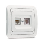 Πρίζα Τηλεφώνου – Δυτκύου RJ45 CAT5 Λευκή Makel Mimoza – 12037