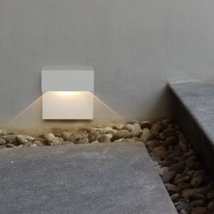 Επιτοίχιο φωτιστικό LED σκάλας τετράγωνο 3W 4000K φυσικό λευκό IP65 με λευκό σώμα V-TAC – 121403