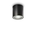 IDEAL LUX Φωτιστικό Σποτ Οροφής Βεράντας GUN 1xGU10 IP44 Μαύρου Χρώματος – 122687
