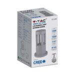 LED Επιδαπέδιο Φωτιστικό 10W V-TAC 25cm Αδιάβροχο IP65 Γκρι Αλουμίνιο Θερμό Λευκό 3000K – 128319