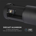 LED Επιδαπέδιο Φωτιστικό 10W V-TAC 25cm Αδιάβροχο IP65 Μαύρο Αλουμίνιο Φυσικό Λευκό 4000K – 128323