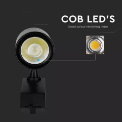 LED Σποτ Φωτιστικό Ράγας COB 35W V-TAC 4000K Φυσικό Λευκό – 211286
