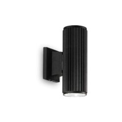 IDEAL LUX Απλίκα Τοίχου BASE 2xGU10 IP44 Μαύρου Χρώματος – 129433