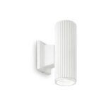 IDEAL LUX Απλίκα Τοίχου BASE 2xGU10 IP44 Λευκού Χρώματος – 129457