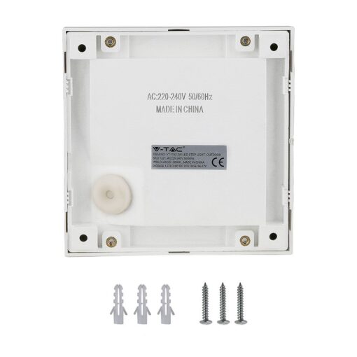 Επιτοίχιο Φωτιστικό LED για Σκαλοπάτια 2W V-TAC Λευκό Τετράγωνο Αδιάβροχο IP65 Φυσικό Λευκό 4000K – 1320