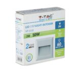 Επιτοίχιο Φωτιστικό LED για Σκαλοπάτια 2W V-TAC Λευκό Τετράγωνο Αδιάβροχο IP65 Φυσικό Λευκό 4000K – 1320