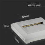 Επιτοίχιο Φωτιστικό LED για Σκαλοπάτια 2W V-TAC Λευκό Τετράγωνο Αδιάβροχο IP65 Φυσικό Λευκό 4000K – 1320