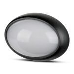 LED Φωτιστικό Πλαφονιέρα 12W V-TAC Οβάλ Μαύρο Αδιάβροχο IP65 Θερμό Λευκό 3000Κ – 1350