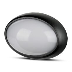 LED Φωτιστικό Πλαφονιέρα 12W V-TAC Οβάλ Μαύρο Αδιάβροχο IP65 Θερμό Λευκό 3000Κ – 1350